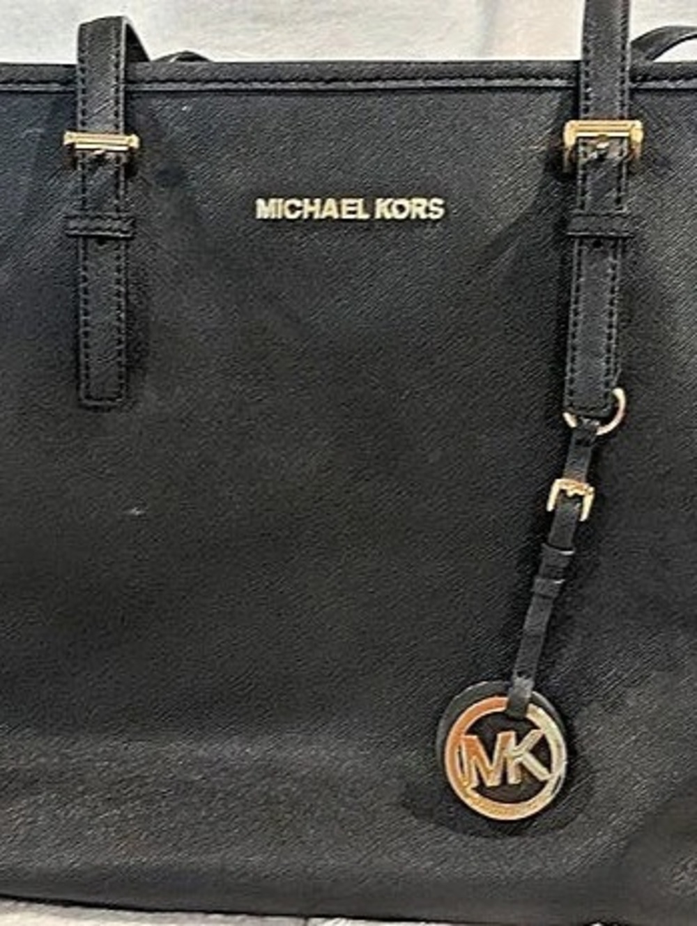 Michael Kors Jet Set Travel Large Saffiano Leather Tote Bag Black